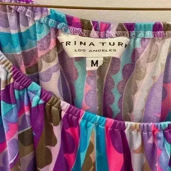 Trina Turk Los Angeles Medium Blouse Elastic detail at waist - Picture 3 of 9